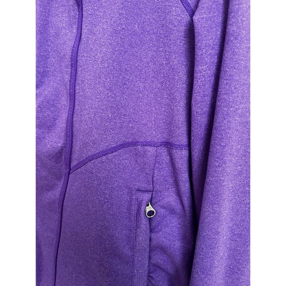 Athleta Rishi Hooded Jacket Womens M Purple Long Sleeve Full Zip Ruched Pockets - Picture 2 of 9
